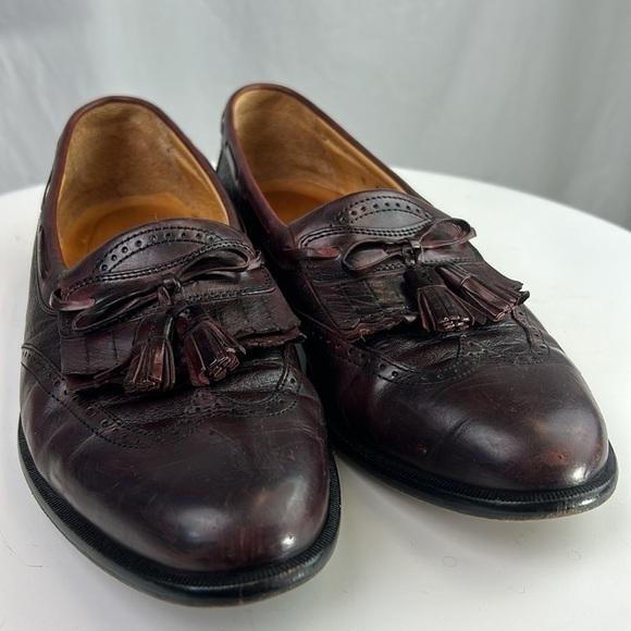 Johnston & Murphy Cellini Burgundy Leather Wingtip Tassel Loafers main image 7